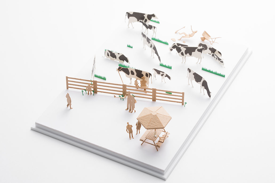 1/100建築模型用添景セット スペシャルエディション 北海道くらし百貨店「北海道の風景 牛がいっぱい編」